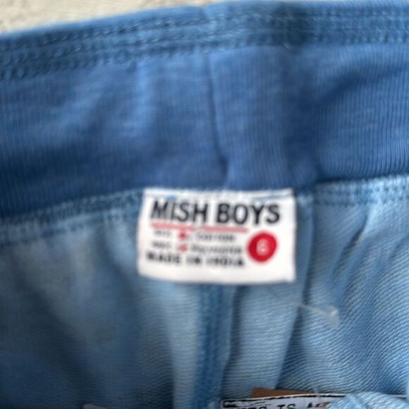 Mish Boys Blue & Grey Camouflage Sweat Shorts - Picture 4 of 6
